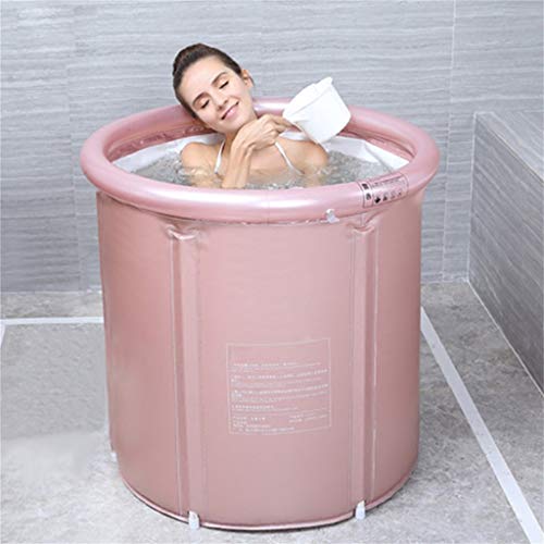 Preisvergleich Produktbild Eeayyygch Tragbare Badewanne Aufblasbare Badewanne Erwachsene und Baby SPA Faltbare Badewanne (Farbe: Gold, Größe: L) (Farbe : Rosa, Größe : Large)