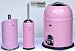 Produktbild Wesco 3er Bad-Set pink mit 40 Müllbeutel, Single Master 9-Liter-Mülleimer + Toilettenbürste + Rollenhalter