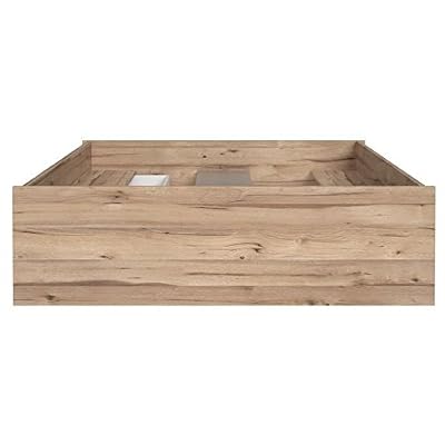 FINLANDEK Lit adulte VANKKA scandinave décor chene et blanc mat - l 140 x L 190 cm