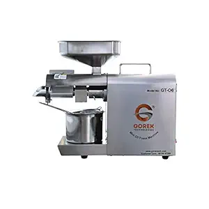 Gorek Technologies GT-O6 600Watt Mini Oil Press/Extractor Machine with Higher Capacity, Stainless Steel, Silver