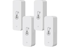 ZYWUOY Tuya Zigbee Smart Hygrometer Thermometer, 4 Stück Zigbee Hygrometer Thermometer, kabelloser Temperatur- und Feuchtigkeitsdetektor für Zuhause Gewächshaus (Erfordert Zigbee-Gateway)