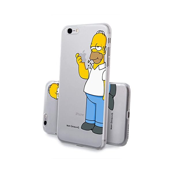 Finoo kompatibel mit iPhone 7 Hard Case Handy-Hülle Simpsons Motiv | dünne stoßfeste Schutz-Cover Tasche mit lizensiertem Muster | Premium Case für Dein Smartphone| Homer isst Apfel – Bild 3