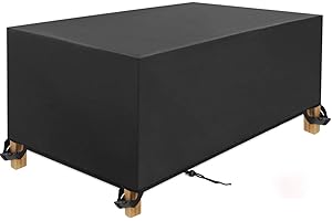 DKHLYB Housse Salon de Jardin,200x100x75cm Housse de Table Jardin Rectangulaire, Couverture de Protection Meubles ​Bâche Salon de Jardin Imperméable Anti-UV 420D Tissu Oxford Bache Table Exterieur