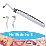 Multifunction Sonic Vibration Tooth Stain Eraser LED Dental Tool Kit for Oral Hygiene and Care (Tooth Stain Eraser + Plaque Remover 3 Heads)