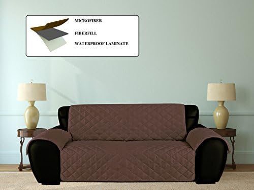 Furniture Fresh - Waterproof Microfiber Furniture Protector with Elastic Back Strap (Recliner, Chocolate)