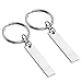 Produktbild BOPREINA Personalized Gravur 2X Edelstahl 36*8mm Glatt Rechteckig Schlüsselanhänger Partner Paare Liebe Freundschaft Schlüsselbund Schlüsselring Keychain, Silber/Schwarz/Rosegold(mit Gravur)