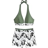 Angelsin Baskılı Deniz Şortlu Bikini Takım (&Ccedil;ıkartılabilir Kaplı)