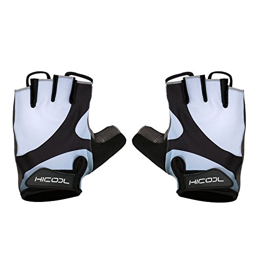 Fahrradhandschuhe,HiCool Fahrradhandschuhe Fitness- und Trainingshandschuhe Fitness handschuhe Radsporthandschuhe Half Finger Outdoor Sports für Damen Herren - 3
