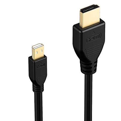 HDMI auf Micro HDMI Kabel, Rankie High-Speed Micro HDMI zu HDMI Kabel HDTV Cable Unterstützt Ethernet, 3D, 4K und Audio Return (1.8m, Schwarz) - 4