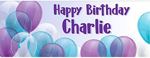 1.33m Personalised Add A Name Printed Happy Birthday Party Banner (Purple)