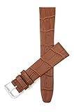 Extra Lang (XL) Leder Uhrenarmband 12mm, für Damen Hellbrun, klassischer Stil, halbglänzende Oberfläche, auch verfügbar in schwarz und braun