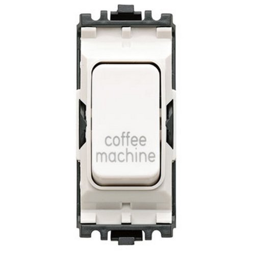 MK (ELECTRIC) Aspect 20 Amp 1 Way Dp Printed Switch Module for Coffee Machine, White