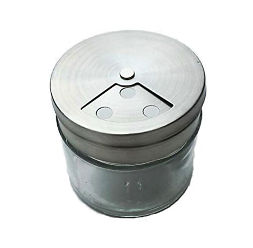 Gewürzstreuer Vorratsglas 100 ml mit 3-fach Lochung Edelstahldeckel 12 Stück - 5