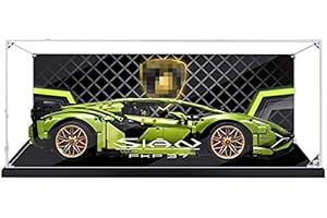 APRILA Boîte Vitrine Acrylique Compatible avec Lego 42115 Technic Lamborghini Sián FKP 37, Amélioré Présentoir Boîte Anti-Poussière Display Case Transparent Boîte d'affichage, 62 x 30 x 20cm