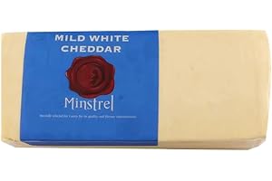 BAZACHI Minstrel Mild White Cheddar 5kg, Vegetarian Block Cheese 1x5kg
