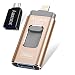 Produktbild USB-Stick 128G, Auanoz iPhone-Stick Compatible with iPhone X XR XS MAX, Jump Drive Thumb Drive 3.0-Stick Bereit Compatible with iPhone 6/7 / 8 / iPad/Android und Computer.(Gold-128gb-3.0)