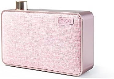 Emie Minimalist Portable Bluetooth Speaker , Radio-designed Home Speaker with Super Bass , Works with Apple iPhone , iPad , Samsung and More (Canvas Pink)