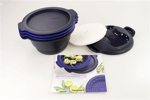 TUPPERWARE Mikrowelle Micro Urban Millennial 2,0 L blau Dampfgarer + Rezeptheft - 2