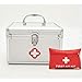 Produktbild WEIFAN-1 32x19x20cm tragbare Reiseapotheke Medizinische Aufbewahrungsbox mit Griff 2 Schichten für Zuhause, Reise und Arbeitsplatz (mit Gurt)