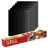 【Fácil de Limpiar y Reutilizable】Sin ensuciar, estas alfombrillas protegerán la parrilla de barbacoa de los zumos, adobos y alimentos quemados, con una superficie lisa que no se adhiere fácilmente a la suciedad, por lo que puede eliminar las manchas fácilmente. También ser útil prolongada ¡y puede ser reutilizado al menos 100 veces!