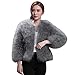 Produktbild Damen Kunstpelz Mäntel Sunday Frauen Faux Pelz Straußenfedern Weichen Pelz Jacke Flauschigen Winter (Grau, M)