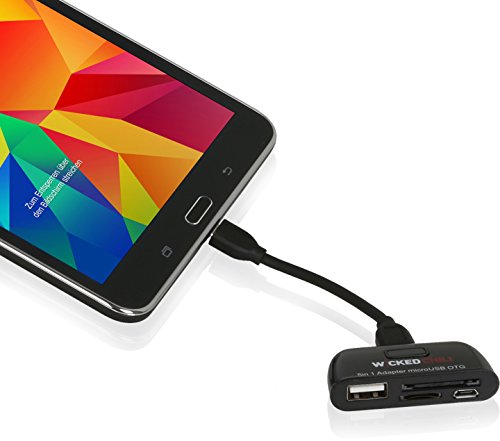 Wicked Chili 5in1 microUSB OTG Adapter mit Verlängerungskabel für Tablet / Smartphone (z.B. Tab S2, Xperia, SurfTab) – USB Host für Tastatur, Maus, Festplatte, Stick, micro USB, SD/MMC, Micro-SD - 7