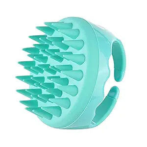 Shampoo Brush Scalp Hair Scrubber -Wet and Dry Hair Scalp Massager Brush with Soft Silicone Hair Brush for Women & Men (green)