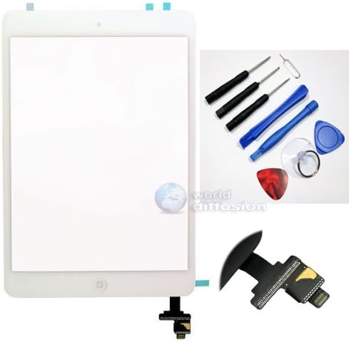 Touch Screen Digitizer for Apple iPad Mini 1 &amp; 2 White with IC Glass Digitizer Replacement adhesive &amp; tools (Model A1432, A1454, A1455, A1489, A1490 ) no soldering needed