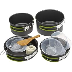 Lixada Cuisine de Camping, 2-3 Personnes Multifonctionnel Portable Ensemble de Cuisson pour Camping randonnée Pique-Nique
