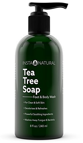 InstaNatural Antifungal Tea Tree Oil Soap - Foot & Body Wash - For Acne, Odor, Bacteria, Nail Fungus, Athlete's Foot, Ringworm & Jock Itch - Best Moisturizer for Dry, Itching & Irritated Skin - 8 OZ