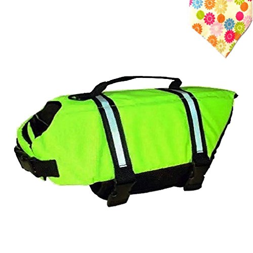 Emours-Dog-Life-Jacket-Reflective-Nylon-Neoprene-Ripstop-Pet-Saver-Adjustable-Life-Preserver-with-Bandana
