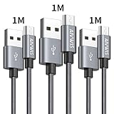 cable usb iphone 1 metro [Mayor durabilidad] AVIWIS cable micro usb han pasado más de 8.000 pruebas plegable del cable, el exterior de nylon trenzado es bastante robusto y flexible. El conector de aluminio es lo suficientemente robusto como para que se mantenga en buena condición por mucho tiempo y promete conexiones perfectas.