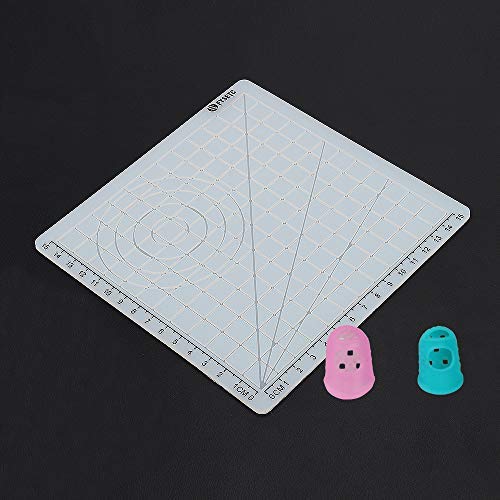 FYSETC Alfombrilla de silicona para de impresión 3D, con plantilla geométrica básica, diseño multiusos con tapas de dedos para plantillas de dibujo 3D, para niños y adultos, transparente tipo A