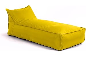 Avalon - Pouf Chaise Longue da Esterno Badd L Jive, Pouf Letto Comodo e Impermeabile, Grande e Perfetto da Giardino, Lettino Poltrona Sacco, Design Moderno, Made in Italy(80x180cm-Giallo Limone)