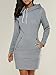 Produktbild Swallowuk Hoodies Kleider Damen Langarm Sweatshirt Kleid Rollkragen Bodycon MiniKleid Cocktail Partykleid Outwear Lange Pullover Kapuzenpullover (XL, Hellgrau)