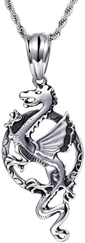 Heyrock Game of Thrones Necklace Targaryen Dragon Vintage Desolation of Smaug Pendant for Men and Women