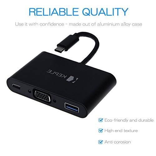 Keple | Typ C Hub für ASUS Transformer 3/Pro/Book t100ha Laptop | 4 in 1 Adapter – HDMI, USB 3.0, Ethernet, PD (Power)) Konverter 4 K Adapter an Monitor/HDTV - 5