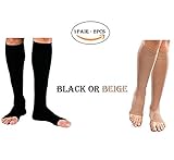 PEDIMEND™ Open Toe Knee High Compression Stockings (1PAIR - 2PCS) | Best Leg, Ankle & Feet Support Treatment For Swelling, Varicose Veins & Edema | Promote Blood Circulation | UNISEX | Foot Care (BEIGE)