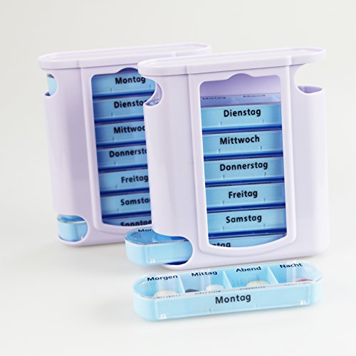 2 er Pack ( = 2 Stück ) praktischer Medikamentendosierer , Pillendose,Pillenbox , Tablettenbox , Wochendosierer , 14 Tage – aus dem KAMACA-SHOP - 4
