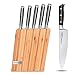 Produktbild Ommani Koch Messerset, Anti-Rust Messerset Scharf Messerblock Bestueckt Premium Edelstahl in Einem BambusblockGeschenkbox Geliefert, Beste Wahl für Kochliebhaber (6 Stück)