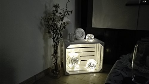 Weiße Weinkiste, Obstkiste im Vintage Look zur Aufbewahrung oder Dekoration (Dreierset) - 5