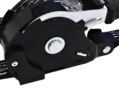 2x Automatik Spanngurt selbstaufwickelnd im Set, 3,65m lang, Gurtbreite 25mm, LC 340 daN, Automatik Zurrgurte mit S-Haken & Aufrollautomatik - 2