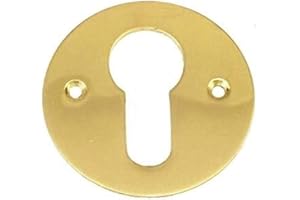 EUROART Round Face Fix Escutcheon 50mm Euro Profile (50mm, Polish Brass)