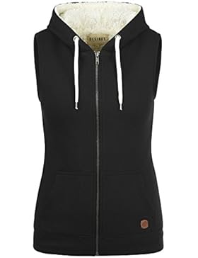 DESIRES DerbyPileWeste Damen Übergangsweste Zip Hoodie mit Kapuze und Teddyfutter aus hochwertiger Baumwollmischung