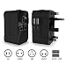 Produktbild Reiseadapter, International Universal Stecker-Adapter mit Wand-Ladegerät AC-Steckdose und Dual USB-Ladefunktion Anschlüsse für USA EU UK AUS (Schwarz)
