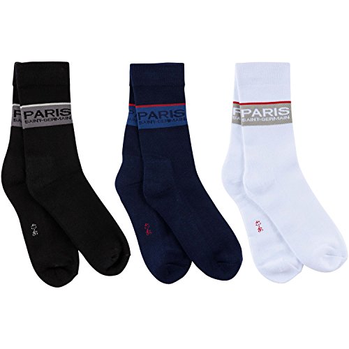 PARIS SAINT GERMAIN 3 x Paire de Chaussettes PSG - Collection Officielle Taille Adulte Homme