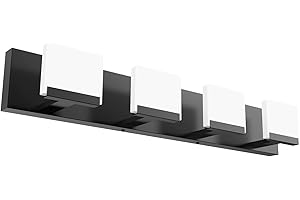 K-Bright Luz de espejo LED Luz de baño de 4 luces 24W 1560LM Lámpara de espejo de baño, lámpara de pared de lámpara de baño blanca fría 6000K, lámpara de espejo de baño de 230V, longitud: 70CM