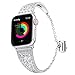 Produktbild bloatboy Luxus Strass Edelstahl Manschette Armband Für Apple Watch 38 / 40mm, Mode Ausgehöhlten Bling Uhrenarmband Ersatzarmband (Silber)