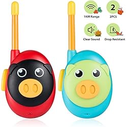 Jaybest Talkies Walkies pour Enfants, Portable Walkies Talkies pour avec Radio bidirectionnelle de Long, Cadeaux pour Les Enfants de 3 Ans et Plus, 1 Paire (Bleu&Rouge)