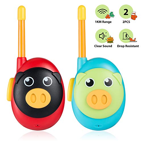 Jaybest Talkies Walkies pour Enfants, Portable Walkies Talkies pour avec Radio bidirectionnelle de Long, Cadeaux pour Les Enfants de 3 Ans et Plus, 1 Paire (Bleu&Rouge)